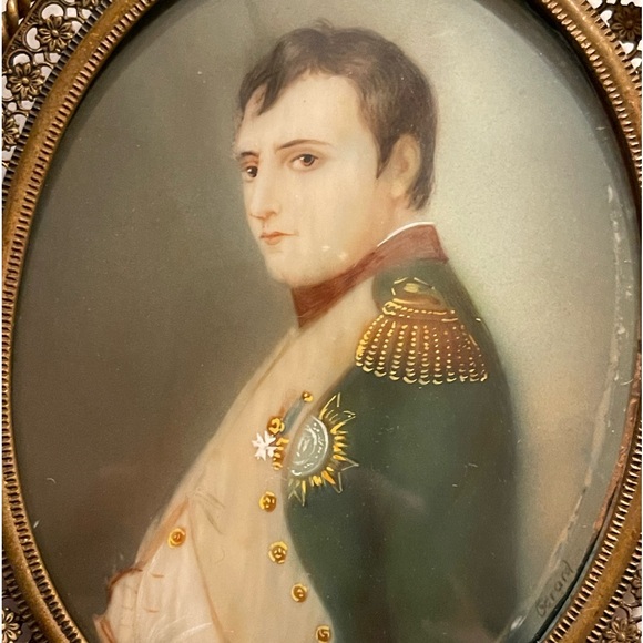FINE ANTIQUE 19th Century FRENCH mini paintings of NAPOLEON & WIFE? by Gerard - Picture 5 of 8